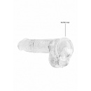 Dildo RealRock Crystal Clear 6-calowy z jądrami i przyssawką - przezroczysty, 17 cm - 5