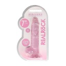 Realistyczny dildo z jądrami CRYSTAL CLEAR - przyssawka, TPE, długość wkładana 15 cm - 2