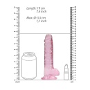 Realistyczny dildo z jądrami CRYSTAL CLEAR - przyssawka, TPE, długość wkładana 15 cm - 3