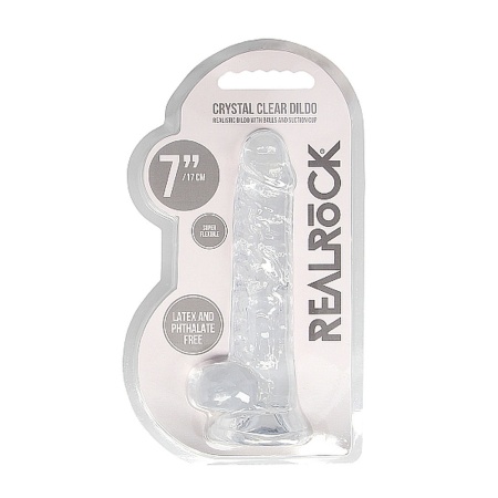 18 cm Dildo Realistyczne Żelowe - Transparent - 2