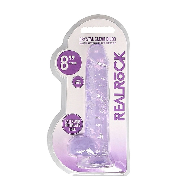 20 cm Dildo Realistyczne Żelowe - Purple - 2