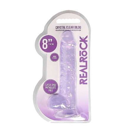 20 cm Dildo Realistyczne Żelowe - Purple - 2