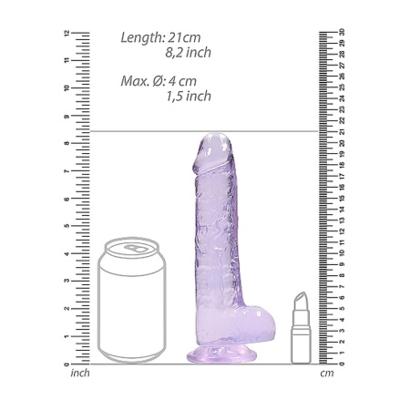 20 cm Dildo Realistyczne Żelowe - Purple - 3