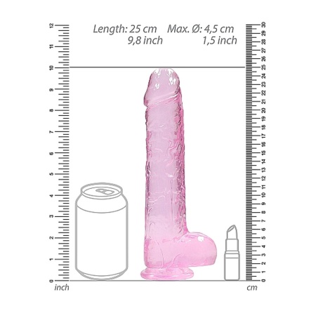 23 cm Dildo Realistyczne Żelowe - Pink - 3
