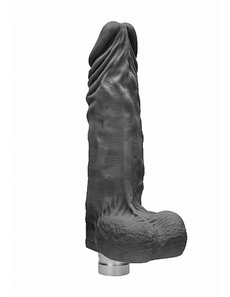 10" / 25 cm Realistic Vibrating Dildo With Balls - Black - Wibratory Realistyczne - 1