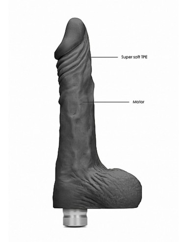 10" / 25 cm Realistic Vibrating Dildo With Balls - Black - Wibratory Realistyczne - 3