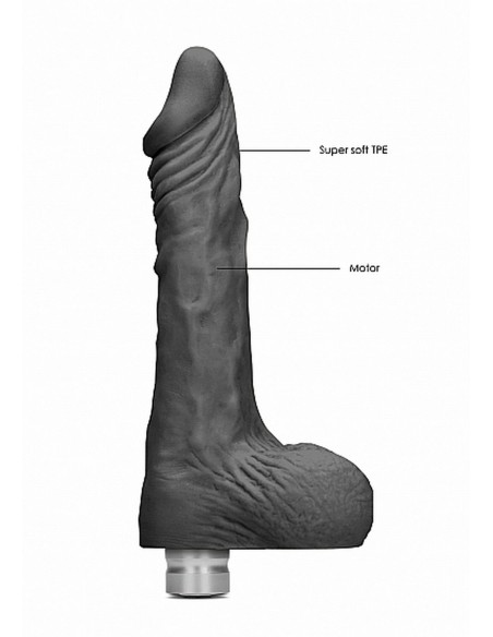 10" / 25 cm Realistic Vibrating Dildo With Balls - Black - Wibratory Realistyczne - 3