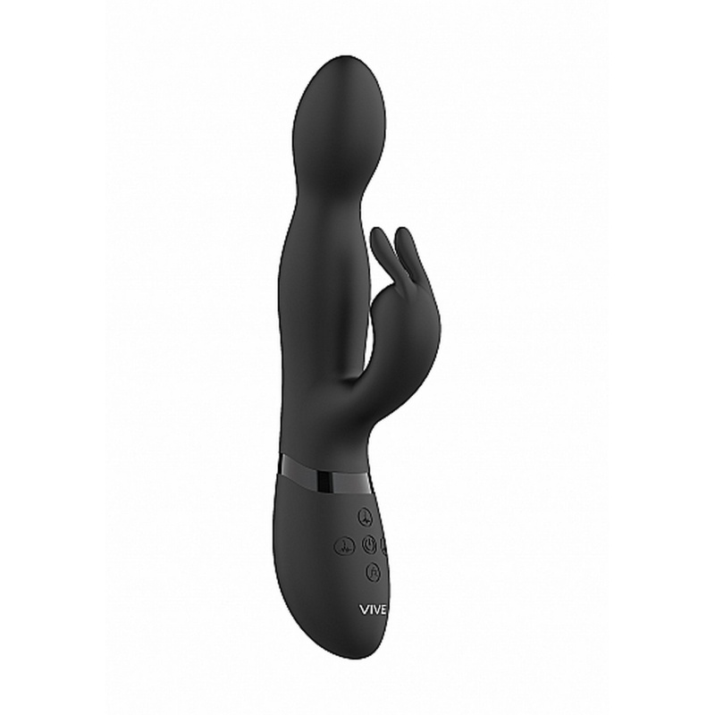 Wibrator króliczek Niva 360degrees Rabbit Black - rotacyjny 360° ze stymulacją punktu G i łechtaczki, 21,5 cm - 1