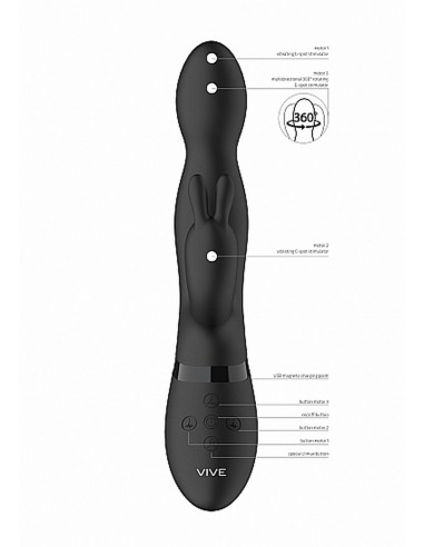 Niva - 360Degrees Rabbit - Black - Wibratory Króliczki - 3