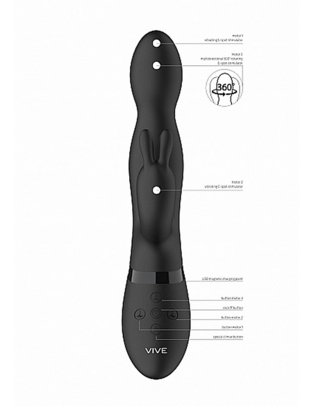 Niva - 360Degrees Rabbit - Black - Wibratory Króliczki - 3