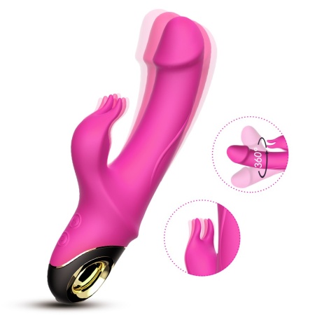 Stymulator łechtaczki Meteror Pink - dwusilnikowy, 2×9 trybów, silikon + ABS, 227 × 87 × 49 mm - 5