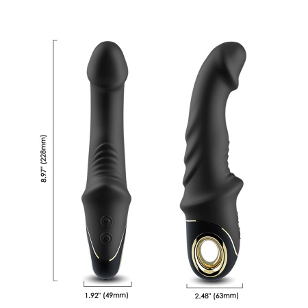 Wibrator Joyblade Black - zakrzywiona głowica do stymulacji punktu G, podwójny silnik, wymiary 228 × 63 × 49 mm - 6