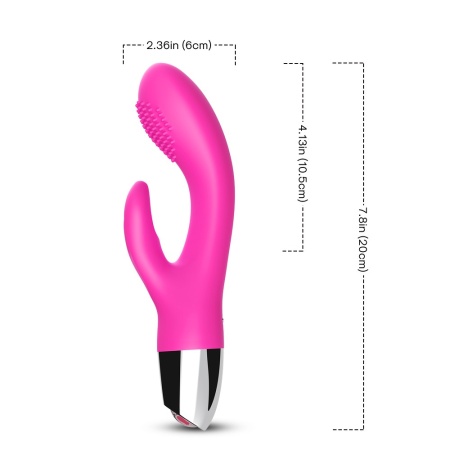 Wibrator króliczek Rabbit Pink - dwusilnikowa stymulacja łechtaczki i punktu G, długość całkowita 200 mm (20 cm) - 9