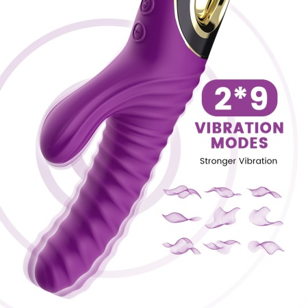 Eternity Purple - wibrator z dwoma silnikami do stymulacji punktu G i łechtaczki, 22,8 cm - 9