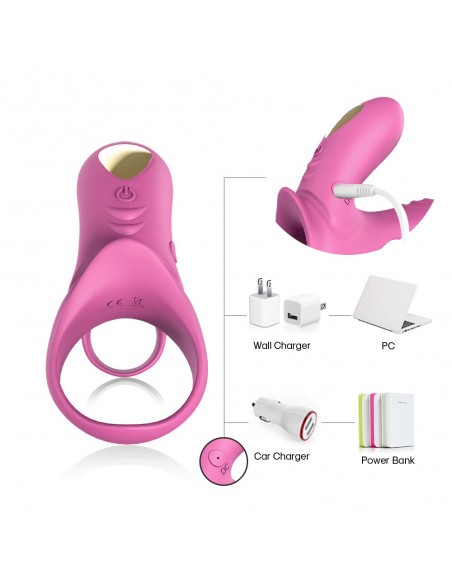 Ranger Red Pink - Pierścienie erekcyjne wibrujące - 5