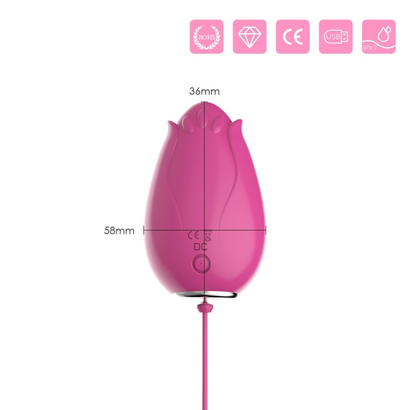 Jajko wibracyjne Mandala Rose Pink - 9 trybów wibracji, pilot do 10 m, wymiary 7,3 × 3,5 × 3,0 cm - 8