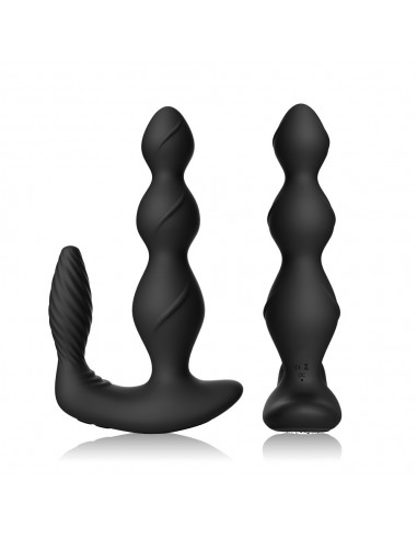 Maxfun Black - Kulki i korki analne wibrujące - 1