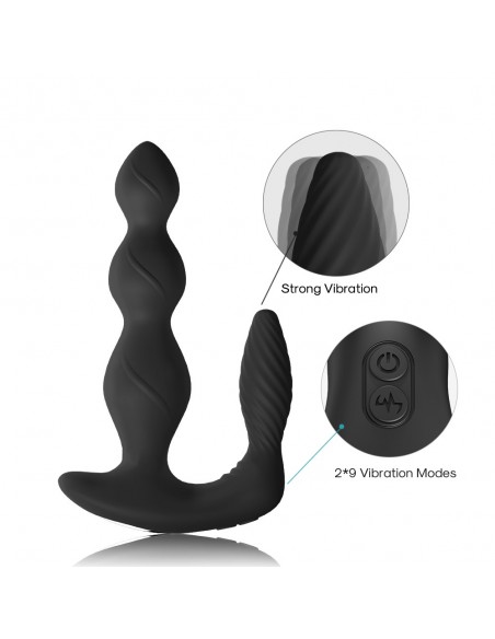 Maxfun Black - Kulki i korki analne wibrujące - 6