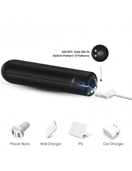 Rock Black Mały Nowoczesny Wibrator - Wibratory Mini - 3