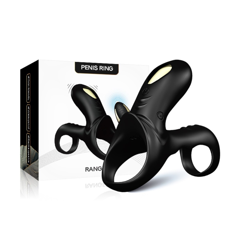 Podwójny pierścień erekcyjny Ranger black - 9 trybów wibracji, wymiary 10,9 × 9,7 × 4,7 cm - 1