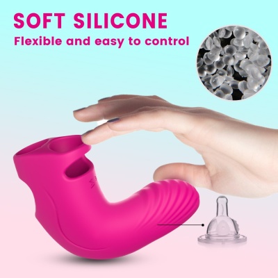Stymulator punktu G Aurora Pink - nakładka na palec, 9 trybów wibracji, silikon, 118 × 62 × 33 mm - 1 2
