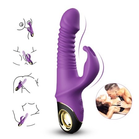 Wibrator Zing Purple z napędem pulsacyjno-obrotowym i stymulacją punktu G, 19,5 cm - 7