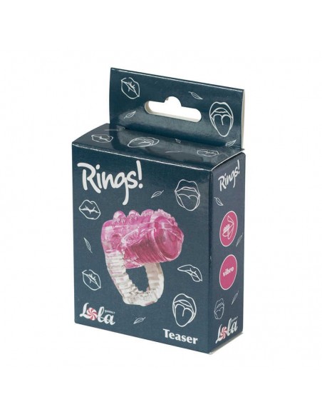 Wibrujący Pierścień Na Penisa Vibrating Sleeve For Tongue Rings Teaser Pink - Pierścienie erekcyjne wibrujące - 2