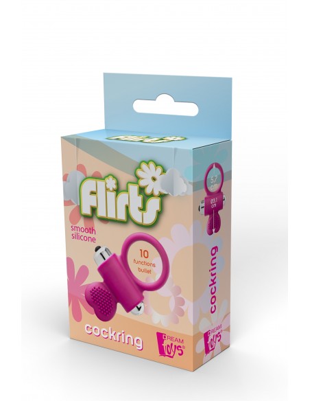 Flirts Cockring Pink - Pierścienie erekcyjne wibrujące - 3