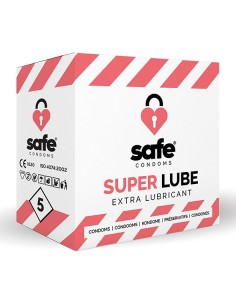 SAFE - Condoms Super Lube Extra Lubricant (5 pcs) - Prezerwatywy klasyczne - 1
