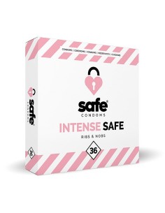 SAFE - Condoms Intense Safe Ribs / Nobs (36 pcs) - Prezerwatywy klasyczne - 1