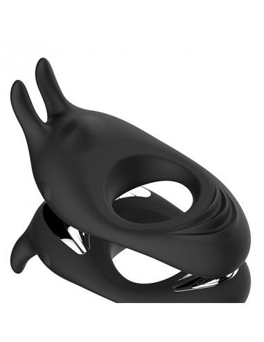 Zeus Dual Vibe Cock Ring Black - Pierścienie erekcyjne wibrujące - 4