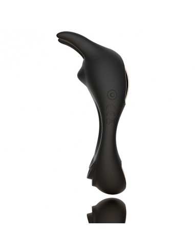 Zeus Dual Vibe Cock Ring Black - Pierścienie erekcyjne wibrujące - 5