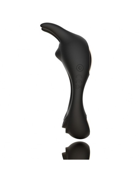 Zeus Dual Vibe Cock Ring Black - Pierścienie erekcyjne wibrujące - 5