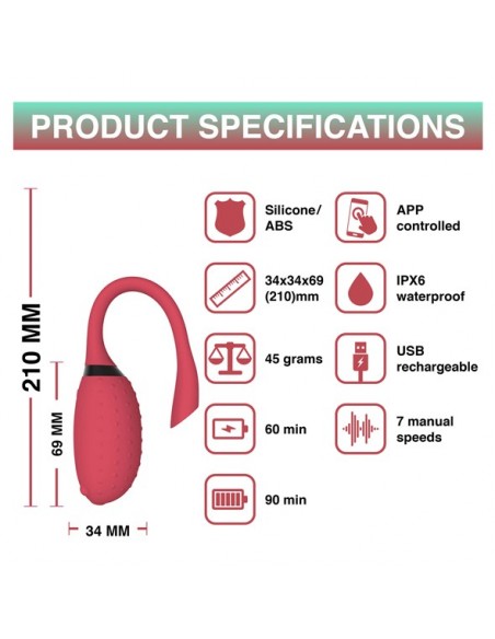 Magic Motion - Fugu Smart Wearable Vibrator Red - WIBRATORY STEROWANE TELEFONEM - 7