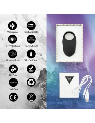 Thor Cockring Black - Pierścienie erekcyjne wibrujące - 6