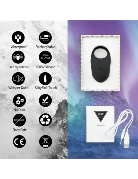 Thor Cockring Black - Pierścienie erekcyjne wibrujące - 6