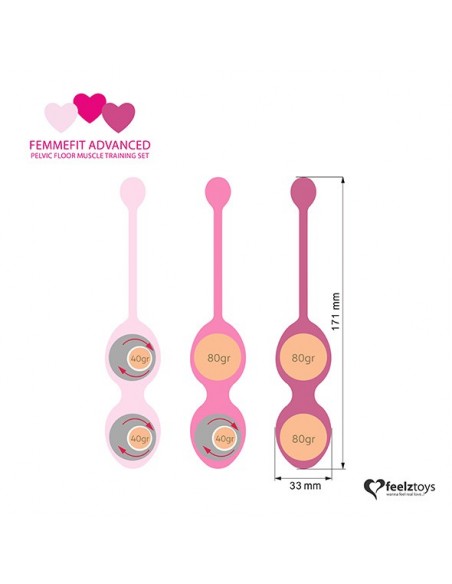 FeelzToys - FemmeFit Advanced Pelvic Muscle Training Set 3 pcs - Zestawy Kulek Gejszy - 5