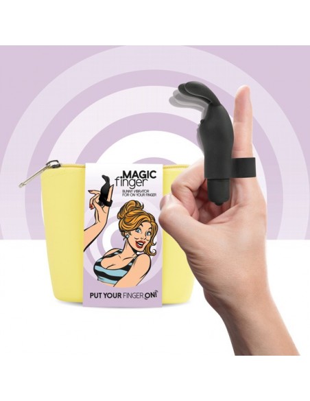 FeelzToys - Magic Finger Vibrator Black - Nakładki na palce - 1
