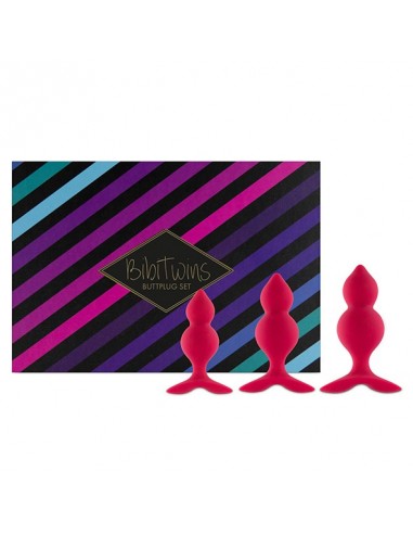 Bibi Twin Butt Plug Set 3 Pcs Pink - Zestawy Korków Analnych - 1