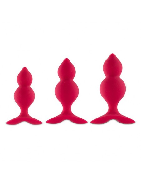 Bibi Twin Butt Plug Set 3 Pcs Pink - Zestawy Korków Analnych - 2