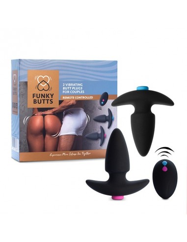 Feelztoys - Funkybutts Remote Controlled Butt Plug Set For Couples - Kulki i korki analne wibrujące - 3
