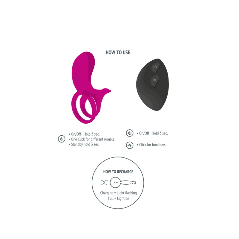 Pierścień wibracyjny dla par Stimulator Ring – dwupierścieniowy, 3 i 4 cm - 5