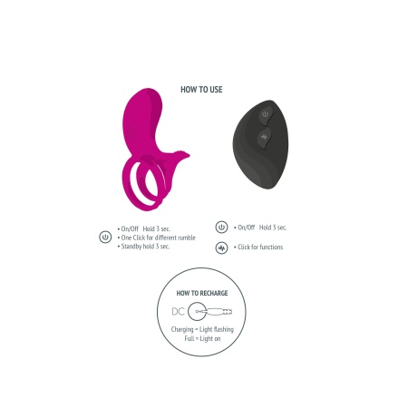 Pierścień wibracyjny dla par Stimulator Ring – dwupierścieniowy, 3 i 4 cm - 5