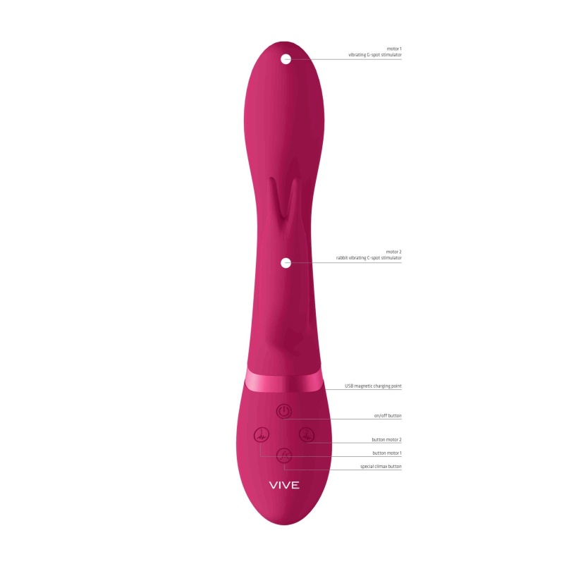 Wibrator Zosia Classic G-Spot Rabbit - Podwójna Stymulacja, Silikon Medyczny, 21,3 cm - 7