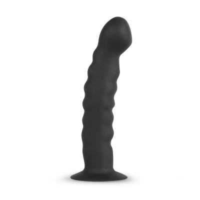 Strap-On Silicone Bended - Regulowana Uprząż z Silikonowym Dildo 14,5 cm, Obwód do 110 cm - 1 2