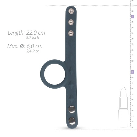 Pierścień erekcyjny na penisa i jądra Cock & Ball Strap L z regulacją zatrzaskową, długość 22 cm - 5