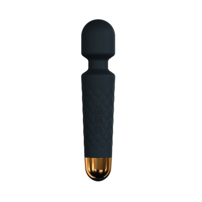 Masażer różdżkowy Wanderful Black - silikon medyczny, 8 prędkości i 10 programów, akumulator USB, 20 x Ø 4,1 cm - 1