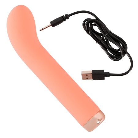 Wibrator Peachy Mini G-Spot – zakrzywiona końcówka stymulująca, silikon Soft Touch, długość 16,5 cm - 6