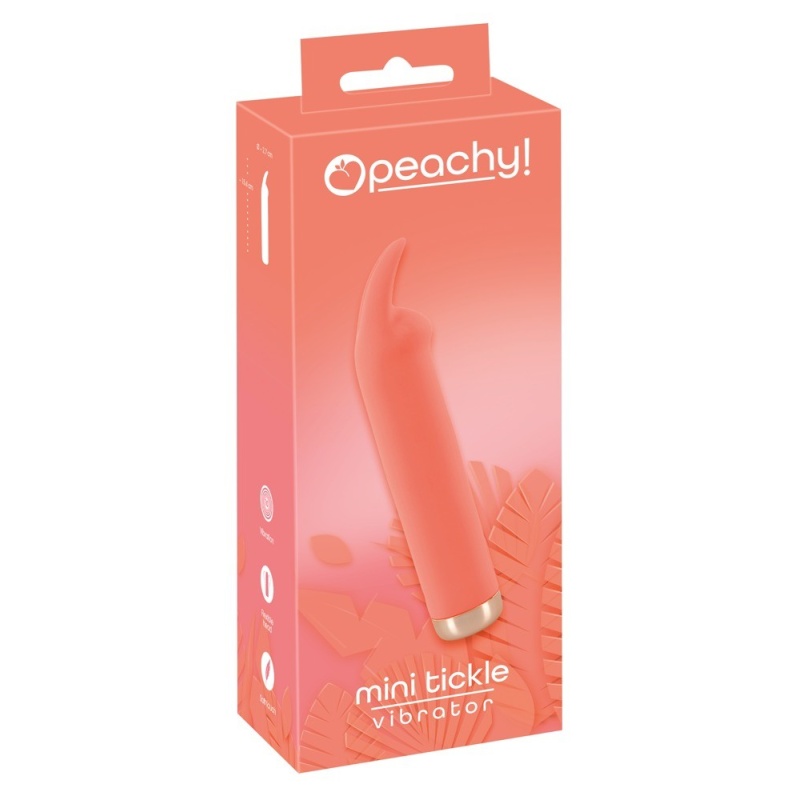 Wibrator Peachy Mini Tickle z elastycznymi wibrouszkami, 15,4 cm - 2