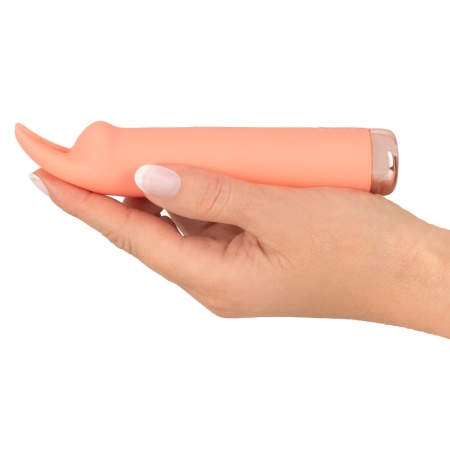 Wibrator Peachy Mini Tickle z elastycznymi wibrouszkami, 15,4 cm - 1
